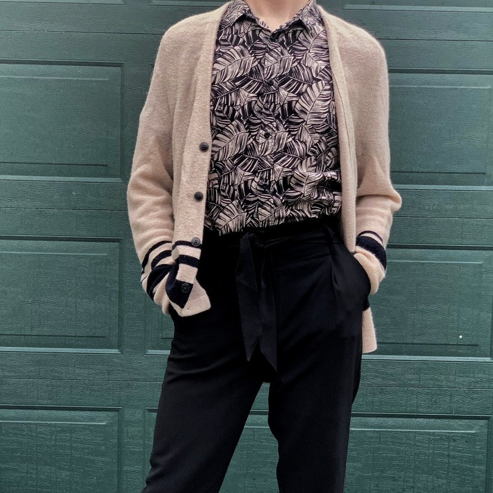 SOLD - Beige Club Monaco Lightweight Cardigan